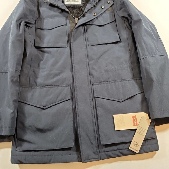 Levis Four-Pocket Hooded Jacket with Fleece Lining Mens Small Navy Blue‎ - Picture 5 of 6